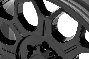 Wheel - Rough Country - 77 Series, One-Piece - Semi Gloss Black